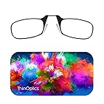ThinOptics Universal Pod Case + Rectangular Reading Glasses, Color Explosion, 44mm + 1