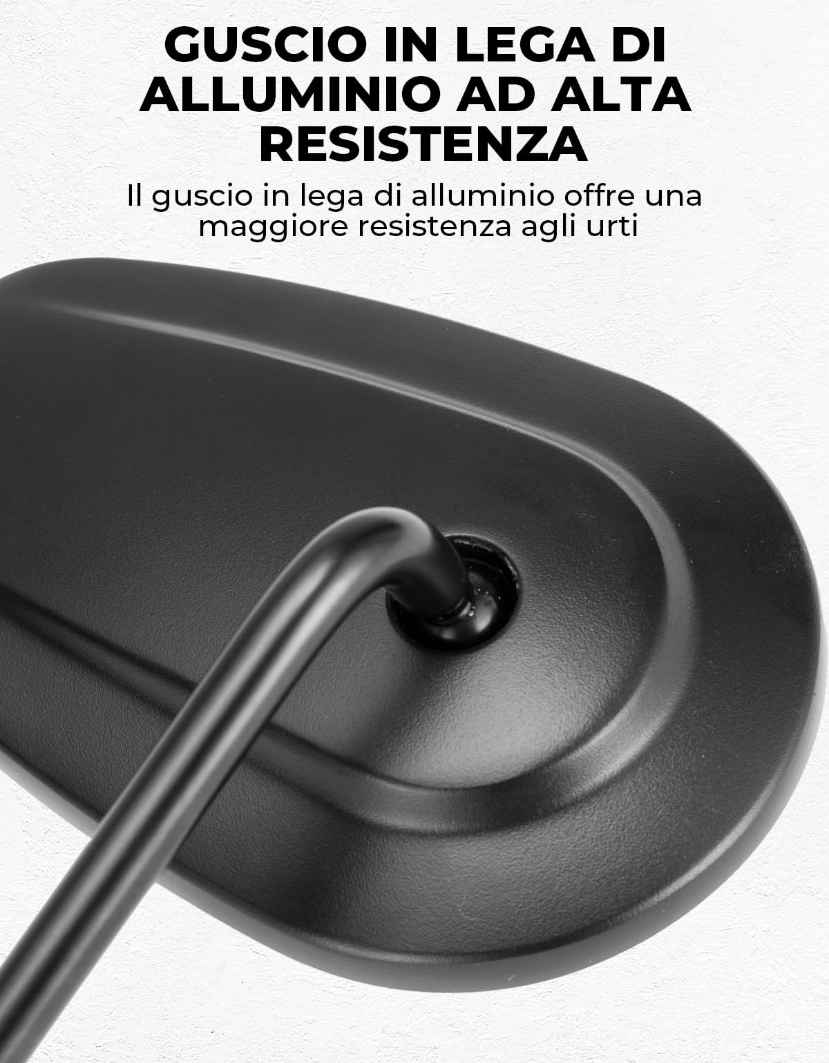 KEMIMOTO Specchietto Moto Retrovisore, Universali M10 Specchietti Moto, Alluminio ad Alta Resistenza Specchi Laterali M10 per Street Bike Cruiser Chopper Adventure Touring