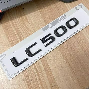 1pc 2021-2022 LC500 Car Rear Trunk Lid LC 500 Letter Badge Emblem Namepalte Gloss Black