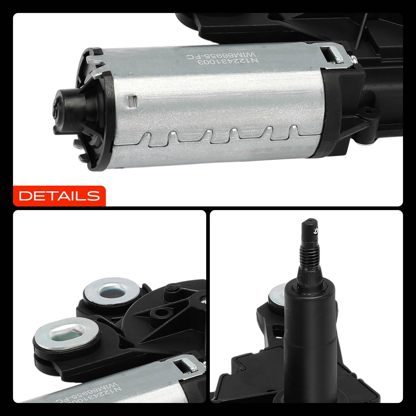 Frankberg Motore Tergicristallo 4-Poli Compatibile con Polo 9A 9N 1.2L-1.9L Polo Berlina 9A2 9A4 9A6 9N2 1.4L-1.9L Replace# 6Q6955711