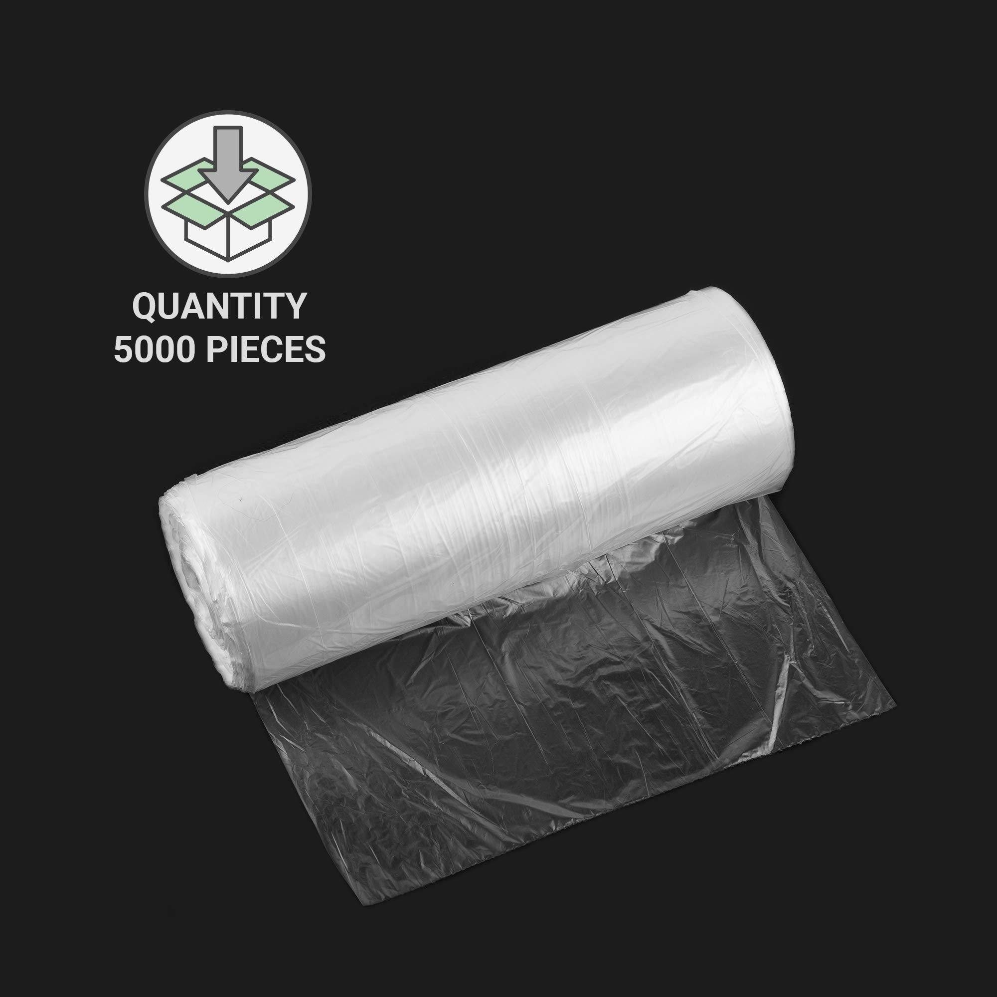 (Packung mit 5000) HDPE 25 x 40 cm Theken-Polyethylen-Beutel in Rolle, kunststoffsichere Lebensmittelverpackung Verpackte Lebensmittel-Kontakt-Gefrierbeutel