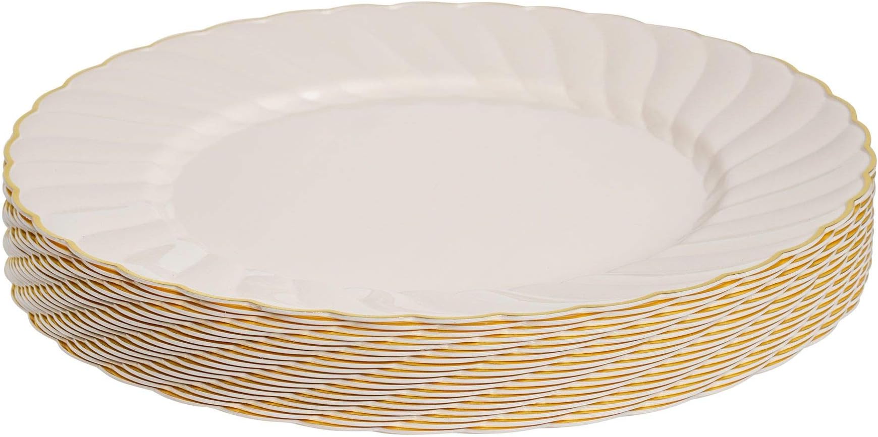euro disposables Elegant Hard Plastic Dinnerware Set 18Pack Ivory