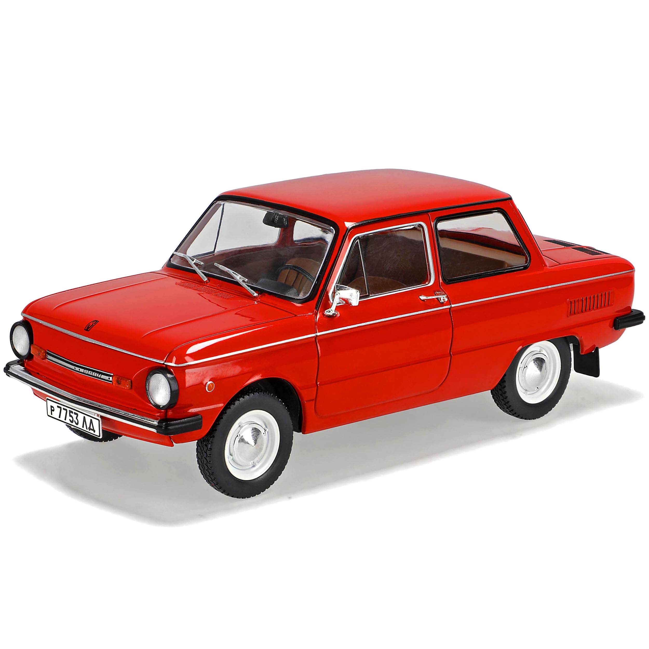 alles-meine.de GmbH Defekte Vitrine Saporoshez Saporosch ZAZ SAS 968 M Rot 1971-1994 mit Sockel und Vitrine 1/24 Modell Auto mit individiuellem Wunschkennzeichen