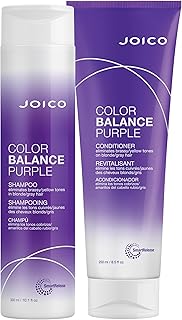 Joico Color Balance Purple Shampoo & Conditioner Set, Eliminate Brassy and Yellow tones, for