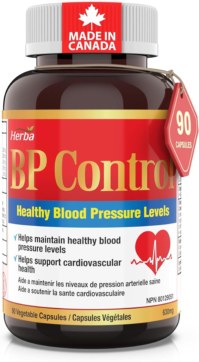 Herba Herba Blood Pressure Supplement - 90 Capsules | Blood Pressure Support for Men & Women with 5 Ingredients - CoQ10, Hawthorn, Quercetin, Green Coffee Bean Extract, and Olive Leaf | Helps Maintain Healthy Blood Pressure Levels | Supports Cardiovascular Health | BP Control
