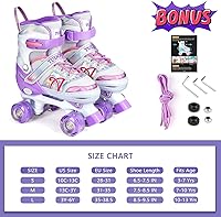 Vista 7 de Shine Skates - Patines ajustables de 4 tamaños con ruedas iluminadas para niñas, adolescentes, patines de exterior para principiantes y avanzados