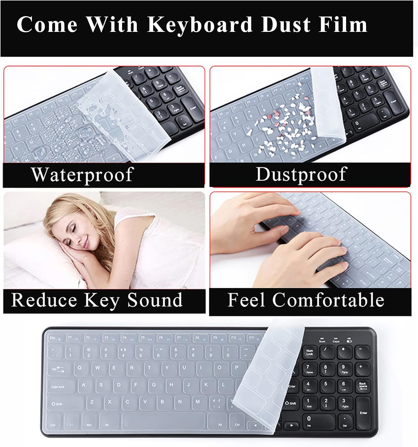 Wireless Keyboard and Mouse Combo,JieruiDeng 2.4Ghz USB Cordless Slim Silent Keyboard and Mouse Kit Home Office Game Use for Computer,Laptop,PC Desktops,Mac (Black)