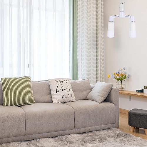 Miniatura 6 de TEHAUX Adaptador divisor de enchufe de luz de doble cabezal, convertidor de enchufe de luz E27 a enchufe, convertidor de enchufe de base E27 de