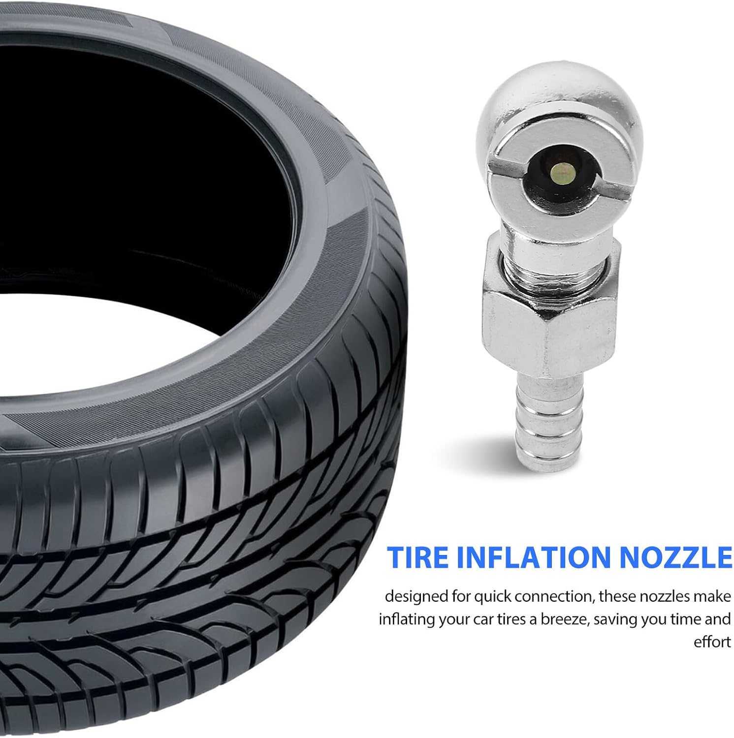2pcs Quick Connect Air Chuck Nozzle Tire Inflator Hose Adapter Ball Foot Car Truck Tire Air Nozzle for Compressor Accessories