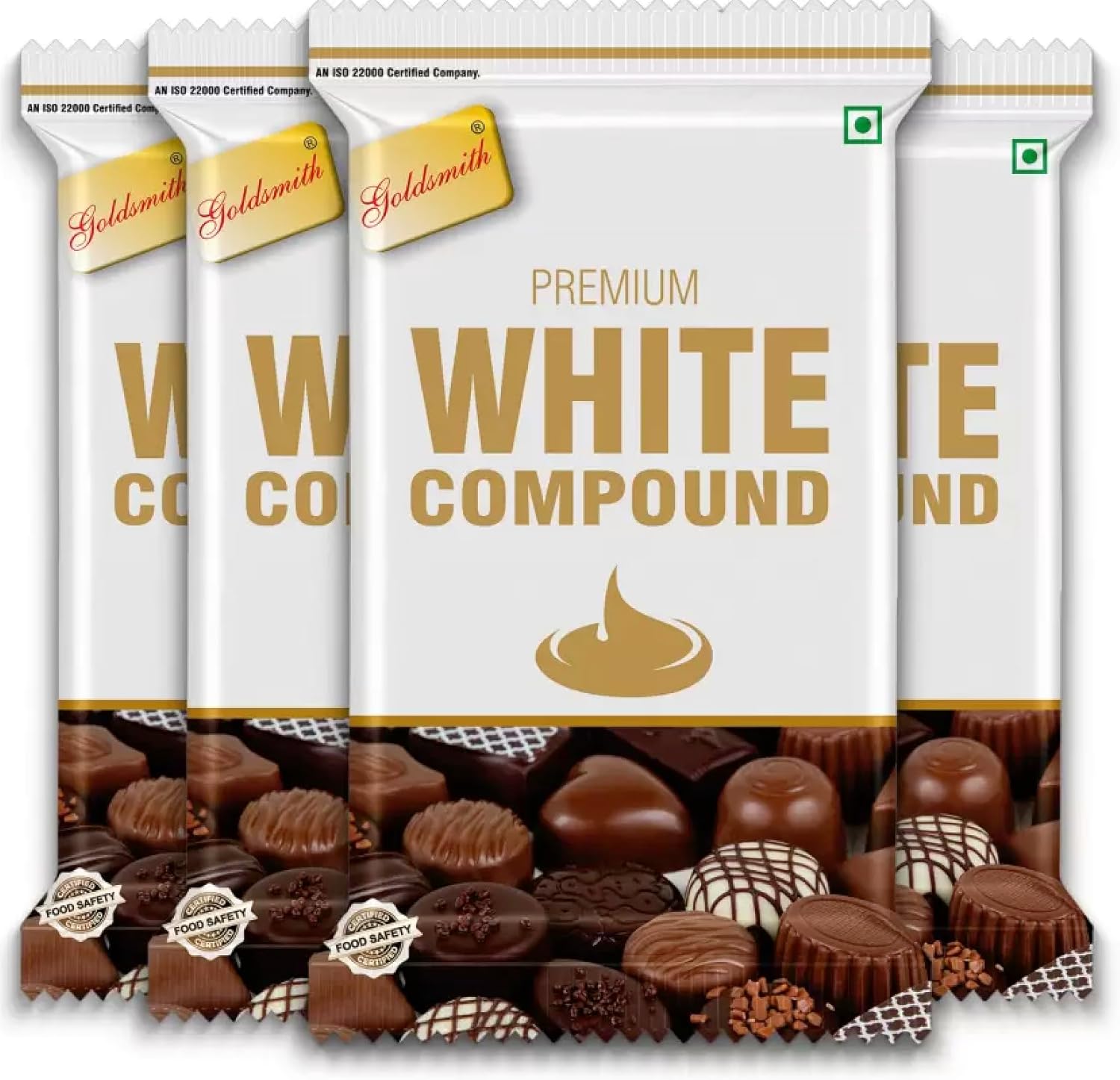 Goldsmith Dark Chocolate Compound Bar (White Compound, Pack of 5, 2500