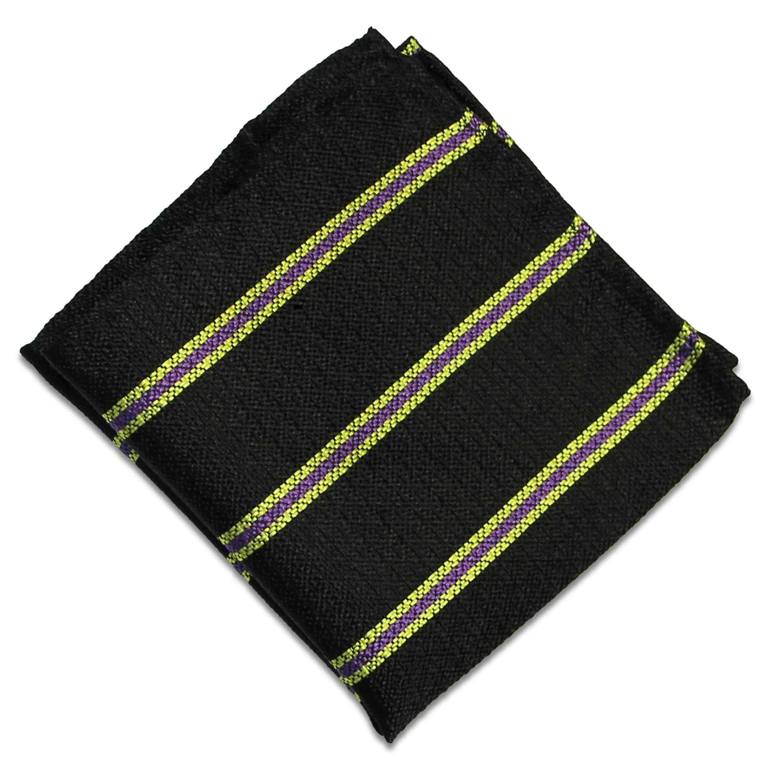 The Regimental Shop Men's Black/Yellow/Purple 3Rd Batt. Royal Anglian Regit Silk Non Crease Handkerchief