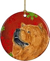 Vista 11 de Caroline's Treasures Dachshund copos de nieve rojos y verdes, adorno de cerámica de Navidad para colgar en el árbol de Navidad, decoración