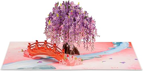 Miniatura 5 de Paper Love Frndly Wisteria - Tarjeta desplegable 3D, para todas las ocasiones, 100% reciclada y ecológica, hecha a mano, cubierta de 8 x 6 pulgadas,
