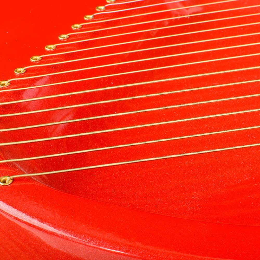 24 Saiten Mahagoni Massivholz Metallsaiten Musikinstrument für Erwachsene und Kinder, mit Stimmschlüssel, Notenblatt, Geschenk für Musikanfänger, Kinder und Erwachsene