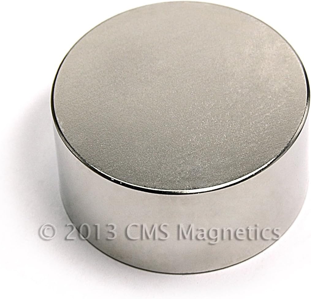 Disc Magnet Neodymium Grade N52 2" x 1" 212 LBS Pull School Home Science Industry 1 pack