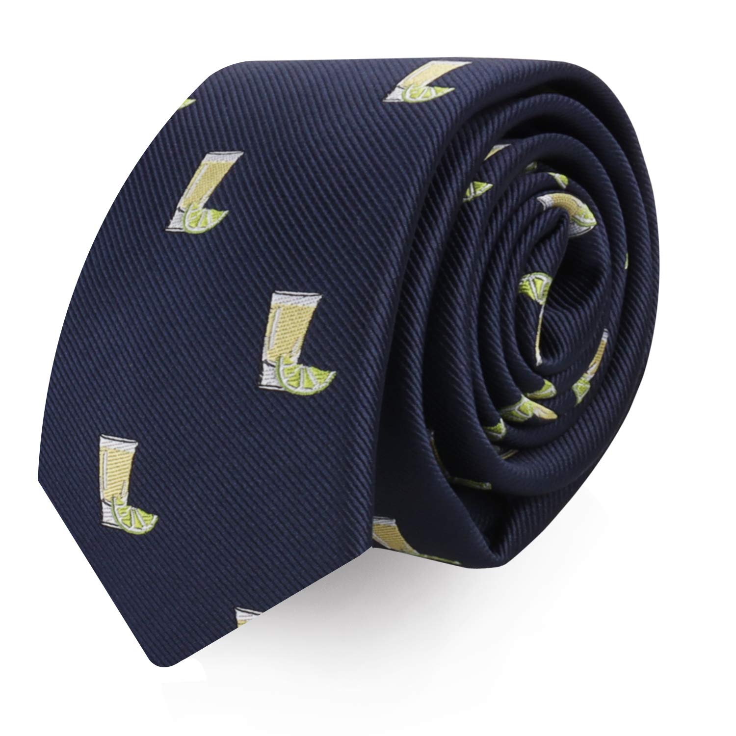 Bhhjkk Unisex Tequila Shot Food & Drink Ties | Speciality Ties For Men | Woven Skinny Neckties | Present For Work Colleague
