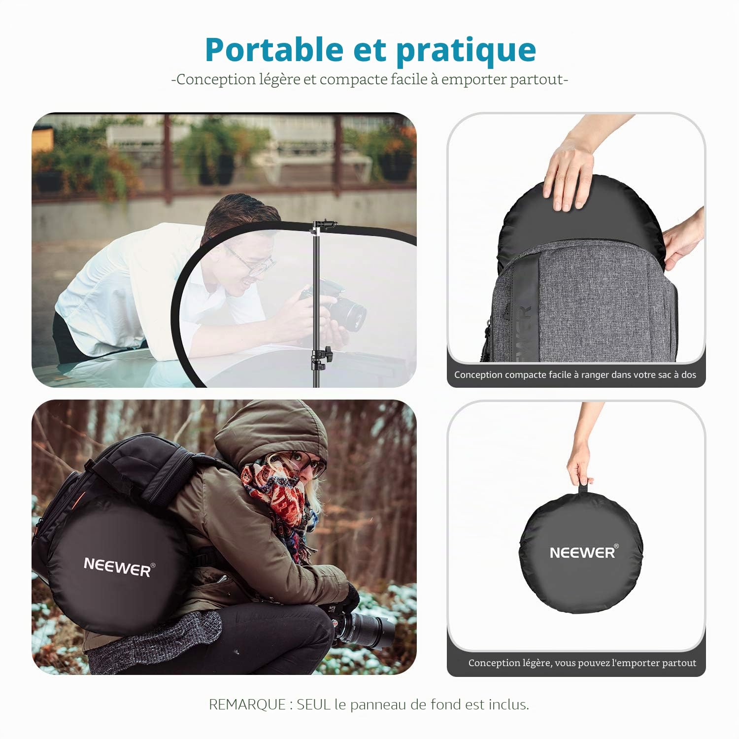NEEWER Panneau Diffuseur de Lumière pour Photographie, 60x90cm Tissu Diffuseur Blanc Doux avec Sac de Transport, Modificateur de Lumière Pop-Out Pliable pour Produit, Prise de Vue Vidéo