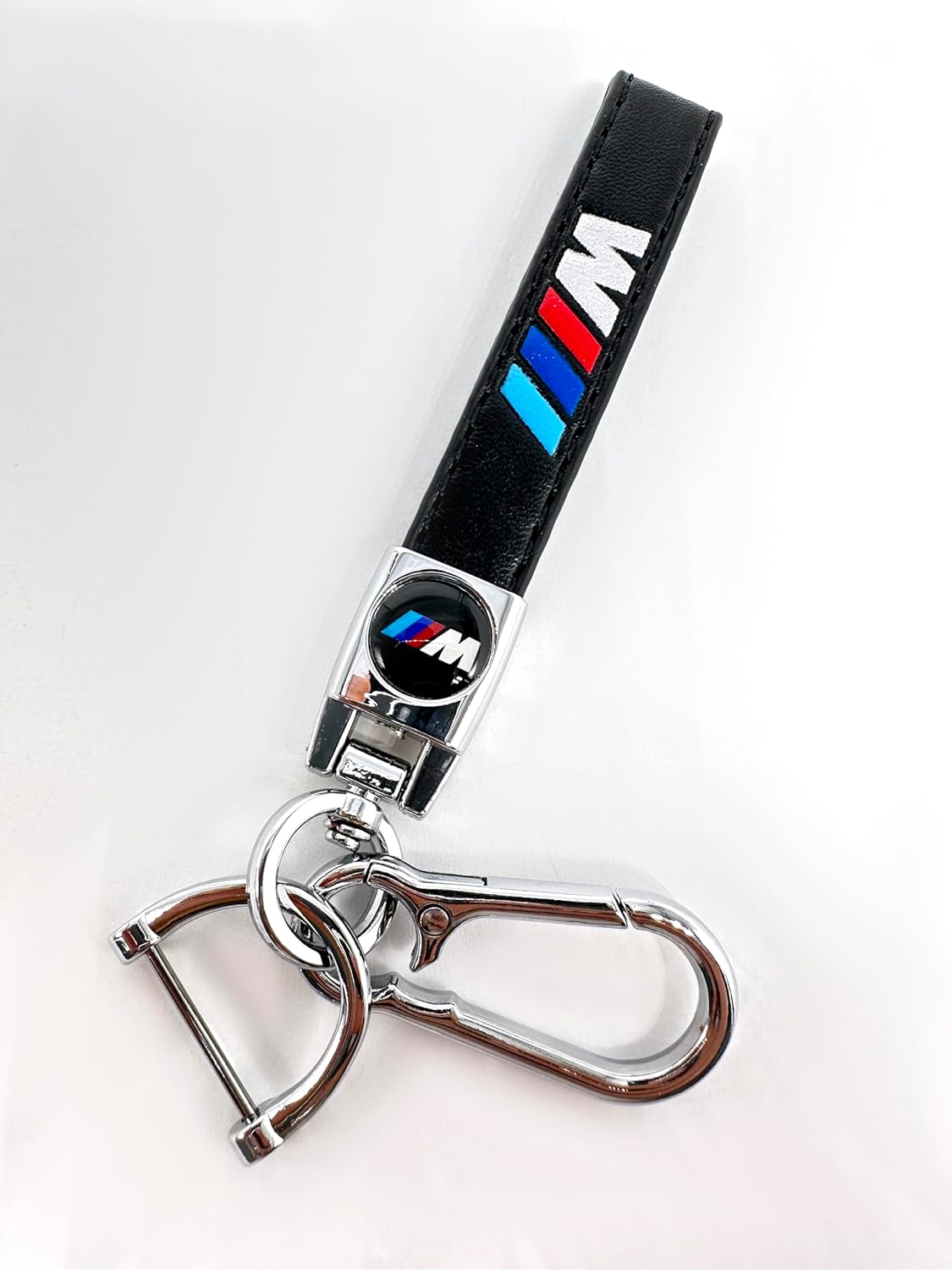 Leather Car Keychain for BMW M X1 X3 M3 M5 X1 X5 X6 Z4 3 5 7 Series Car Key Chain Ring Accessories for Men and Woman Black - Image 3