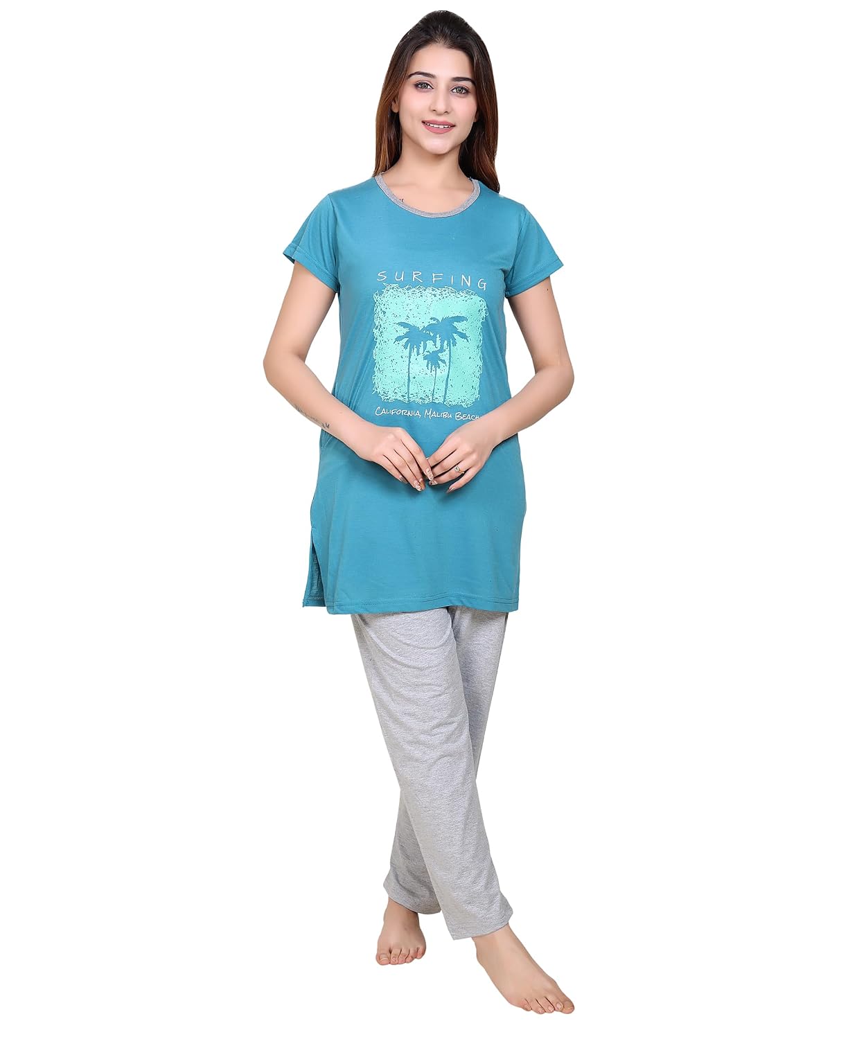 TWENTY ME Vrinda Summer Night Wear Half Sleeve Round Neck Polycotton Printed Night Suit Set For Womens (NS VR) - Review, Price and Buying Guide