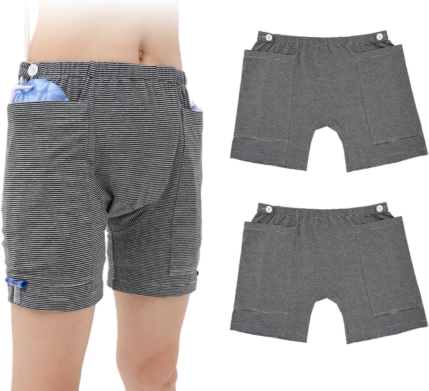 Women’s Nephrostomy Bag Shorts, 2 Pack Urine Bag Holder Underwear, Discreet Catheter Support for Foley & Ostomy Patients (X-Large)