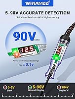 Vista 2 de Probador de Luz de Prueba Automotriz de 5-90V Probador de Circuito LED Digital con Pantalla de Voltaje, Probador de Voltaje Bidireccional