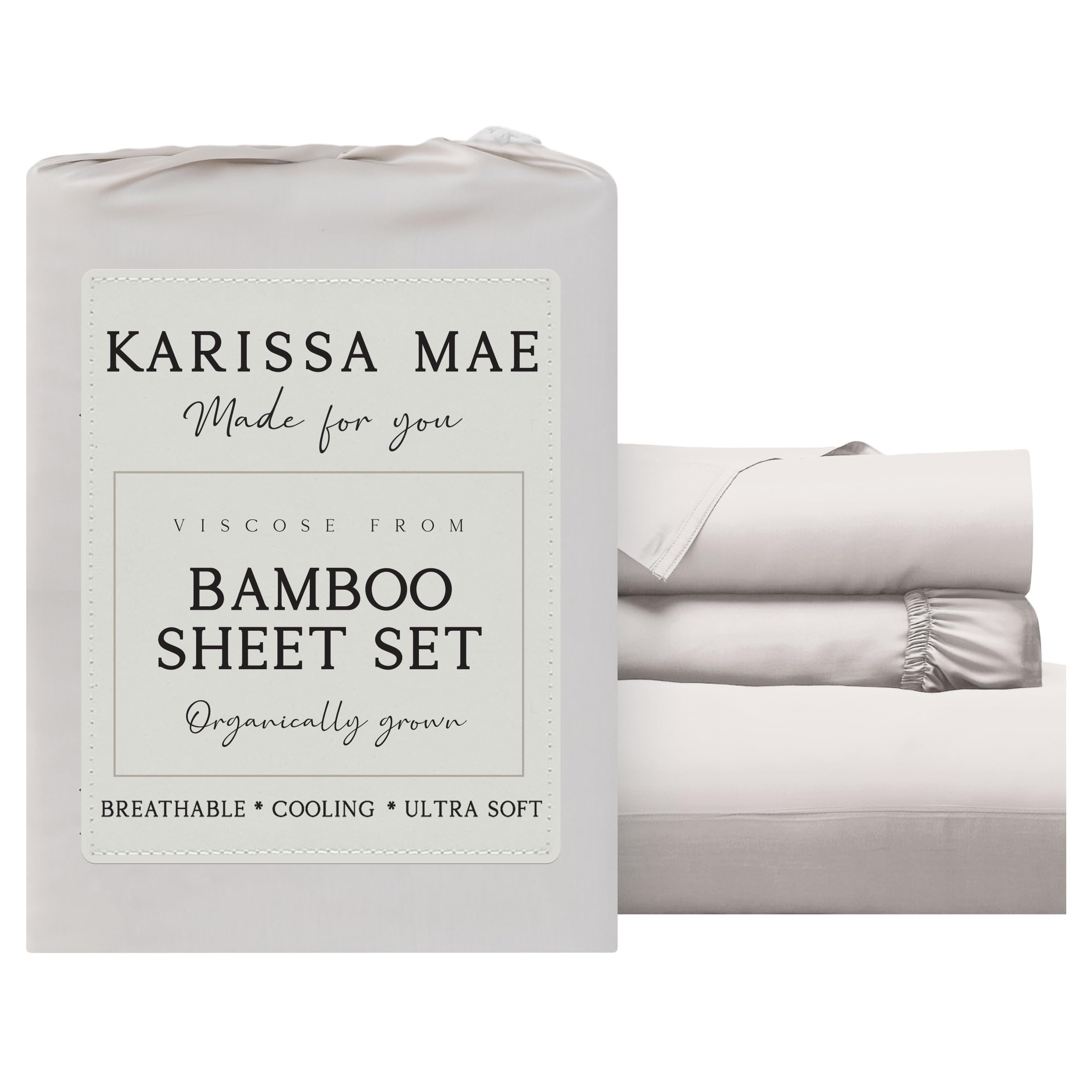 KARISSA MAE Luxury Bamboo Viscose Twin XL Size Sheet Set