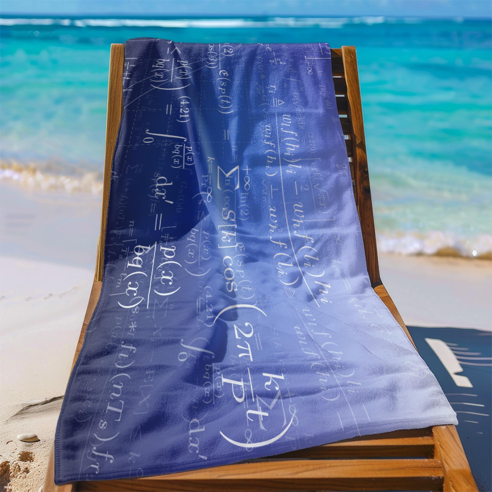 Telo Mare Microfibra 210x230 Gradiente Blu Telo Spiaggia Grande Antisabbia,XXL Asciugamano Mare, Asciugatura Rapida, Stuoia Spiaggia Leggero E Portatile