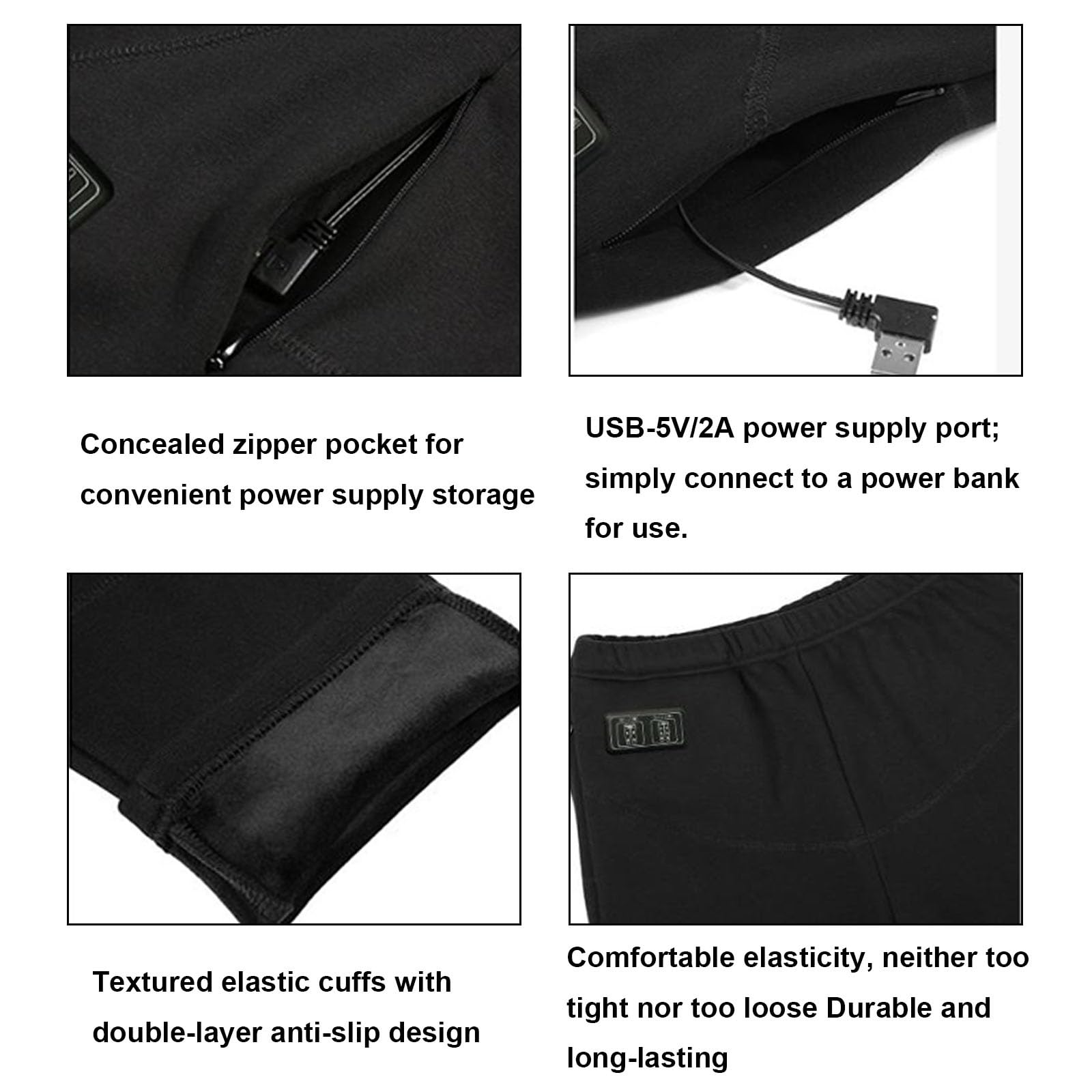 Ropa Interior Calefactable, Ropa Interior Calefactable con Batería, 28 Zonas Calefacción Inteligente Camiseta y Pantalón Térmicos para Esquí, Motos, Caza