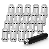 Vista 13 de 20 piezas de tuercas de lengüeta negras de 1/2-20, tuercas hexagonales de remolque de 1,35" de altura, asiento cónico de 60 grados con llave