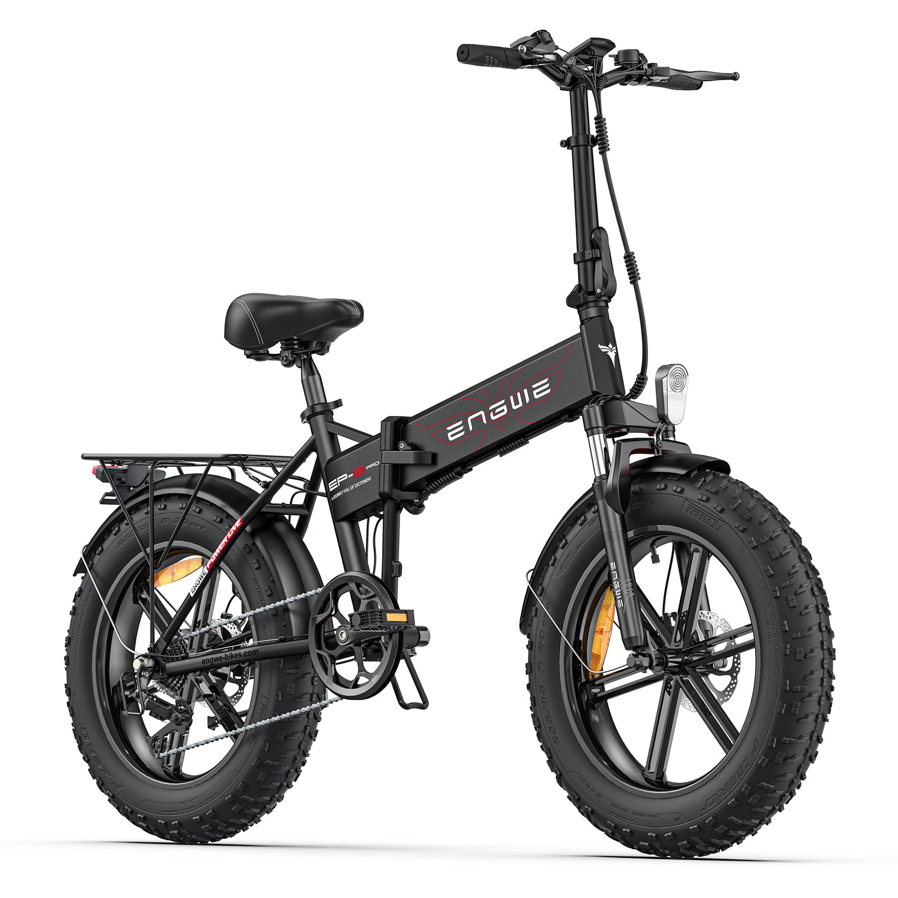Engwe EP-2-PRO Folding Electric Bike for Adults Fat Tire 1000W max  25mph 4h Fast Charge 13Ah Removable Lithium Battery with 7-Speeds Ebikes