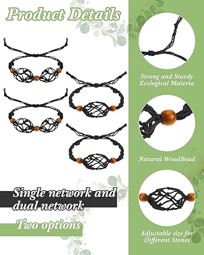 Miniatura 3 de Fabbay 8 piezas de soporte de pulsera de cristal, soporte de piedra vacía, soporte de cristal de repuesto para jaula de cristal, colgantes de