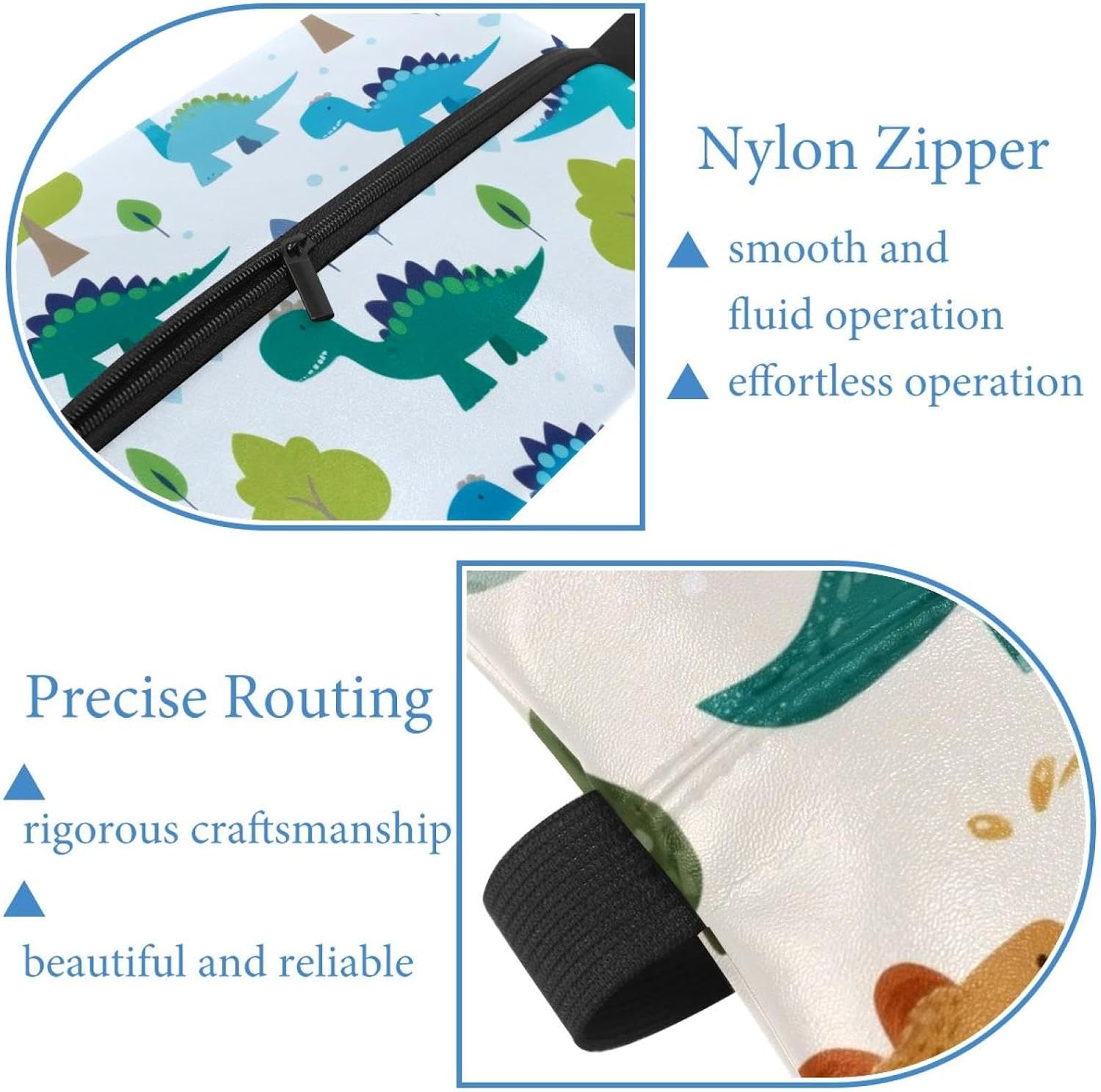 2 Pieces Tissues Purse Pocket Car Tissue Box Holder, Reusable Travel Car Visor Tissue Pouch Zipper Tissue Case for Vehicle Paper Storage (Dinosaurs Trees Blue) image 5