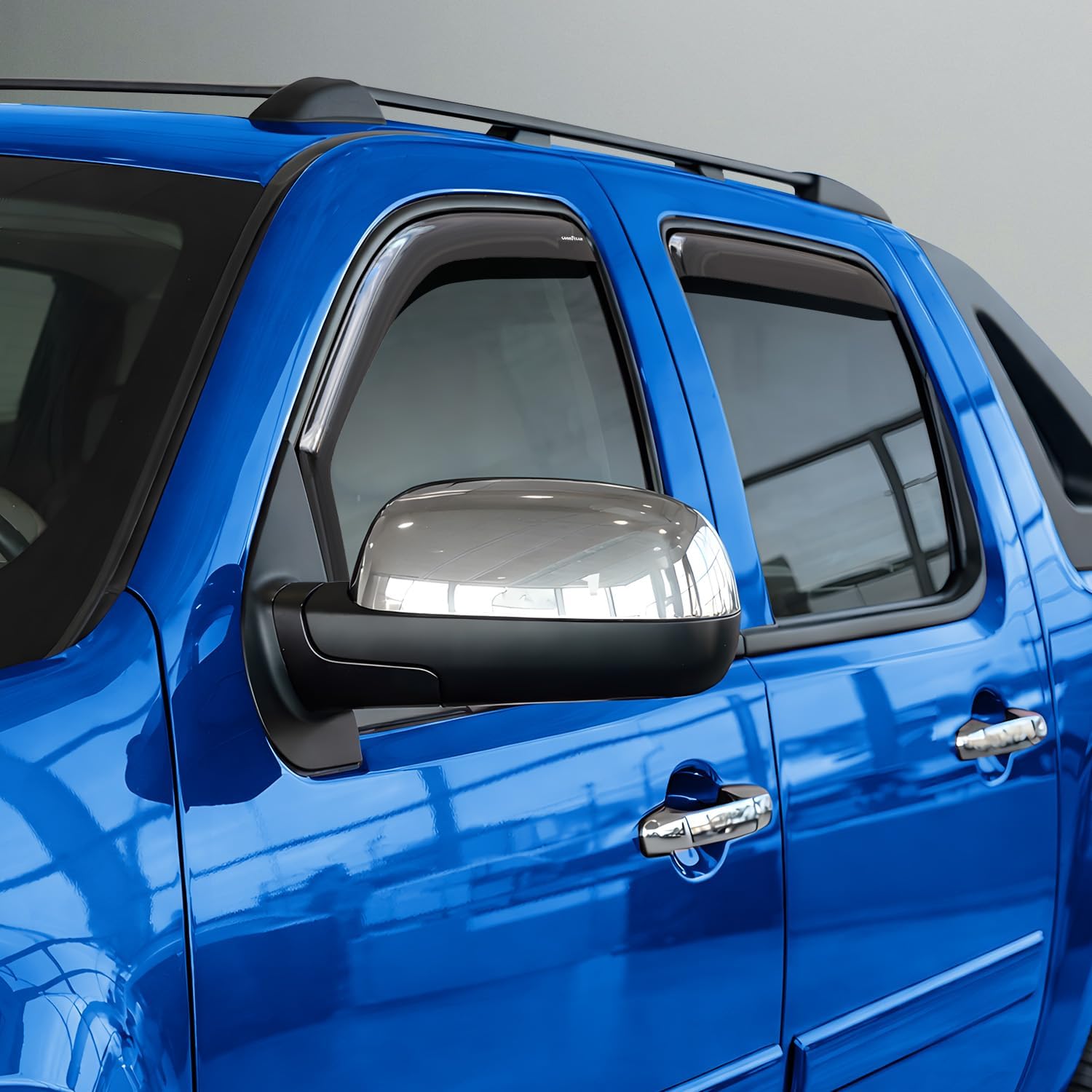 Goodyear Shatterproof in-Channel Window Deflectors for Chevrolet (Chevy) Avalanche 2007-2013, Rain Guards, Window Visors for Cars, Vent Deflector, Car Accessories, 4 pcs - GY007709