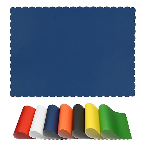 Disposable Paper Placemats – Premium, 50 Pack of Blue Scalloped