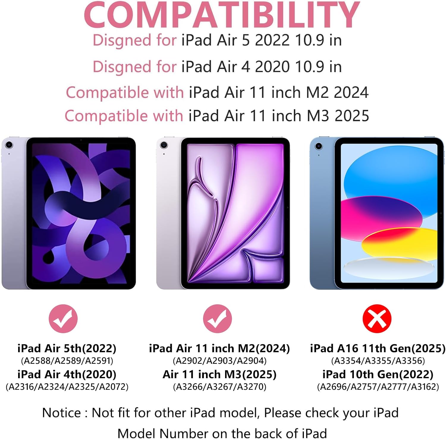 Keyboard Case for iPad Air 11-inch M3/M2/Air 5th/ 4th Generation- Detachable Bluetooth Keyboard Case with Pencil Holder - Flip Stand Cover for iPad Air 11"(2025&2024) /Air 5 2022/Air 4 2020/Pro 11 1st - Image 2