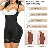 YIANNA Fajas Colombianas Shapewear for Women Tummy Control Postpartum Body Shaper Butt Lifter Post Surgery Compression Garment Bodysuit,YA7212-Black-2XL