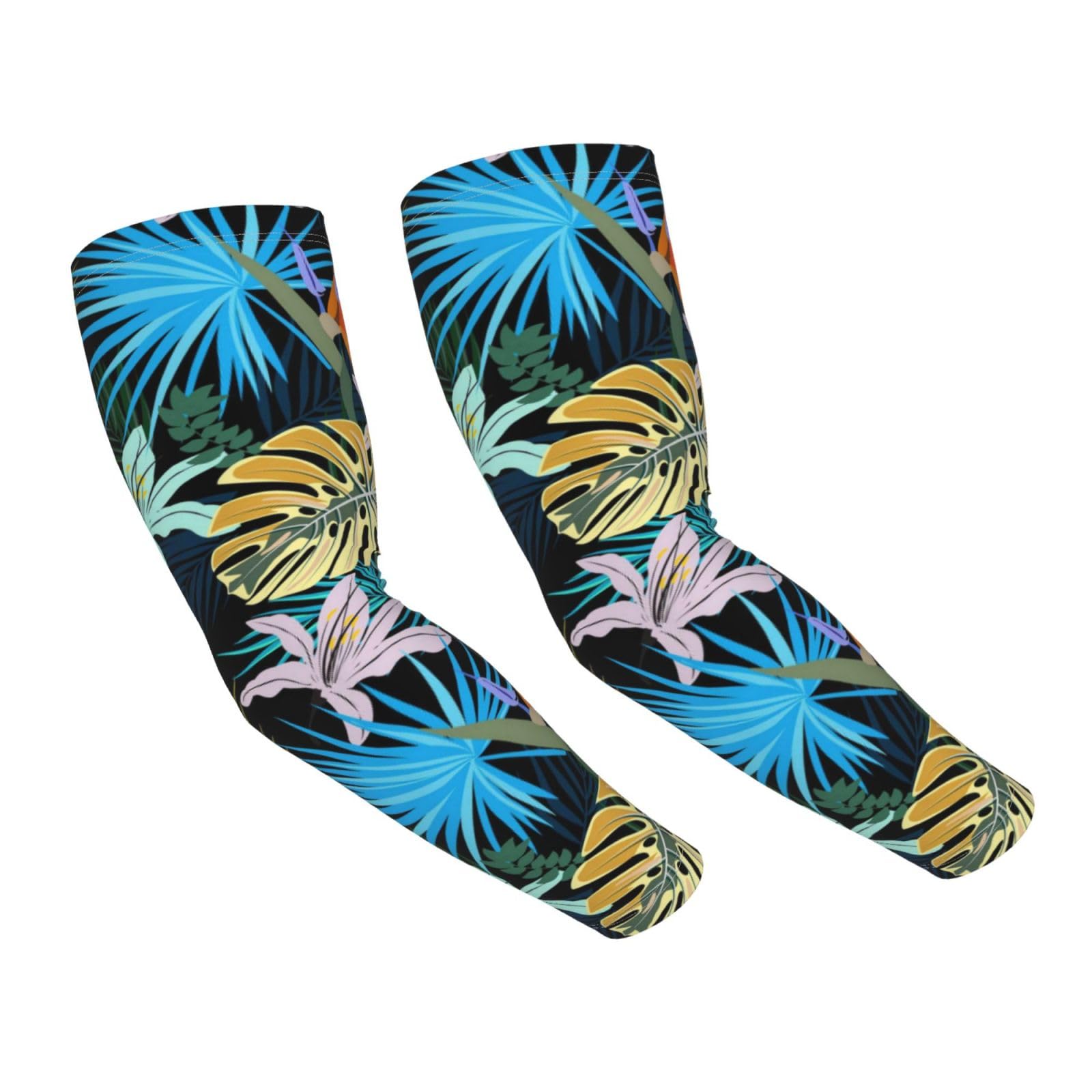 ROSIHODE Hawaii Hawaiian Flowers Sun Protection Arm Sleeves Cooling Arm Sleeve Sports Arm Sleeves for Men Women