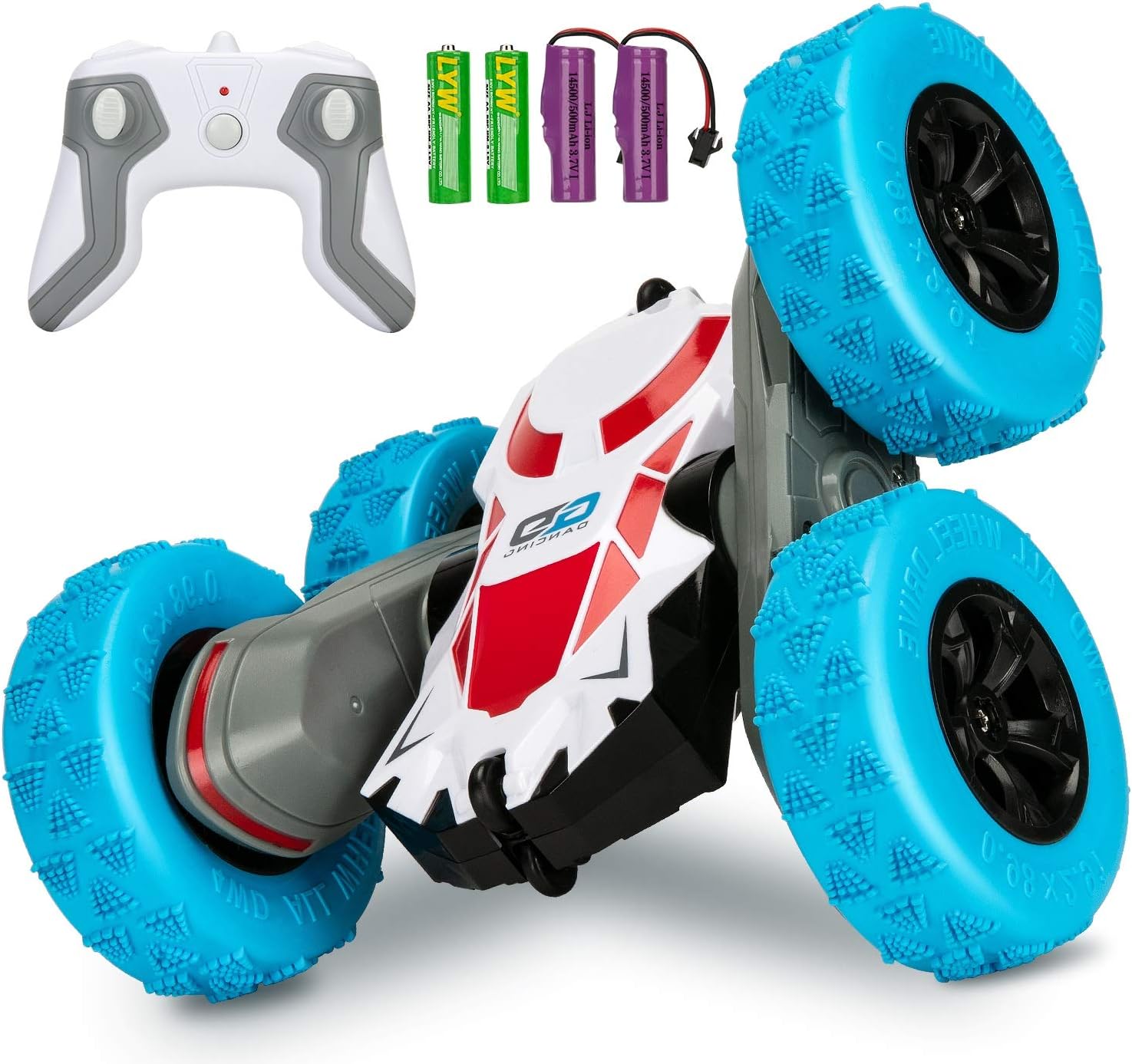 Veecort RC Cars Stunt Car Toy, 4WD 2.4Ghz Remote Control Car Double Sided Rotating Vehicles 360° Flips, Kids Toy Cars for Boys & Girls Birthday - Batteries Included (Blue)