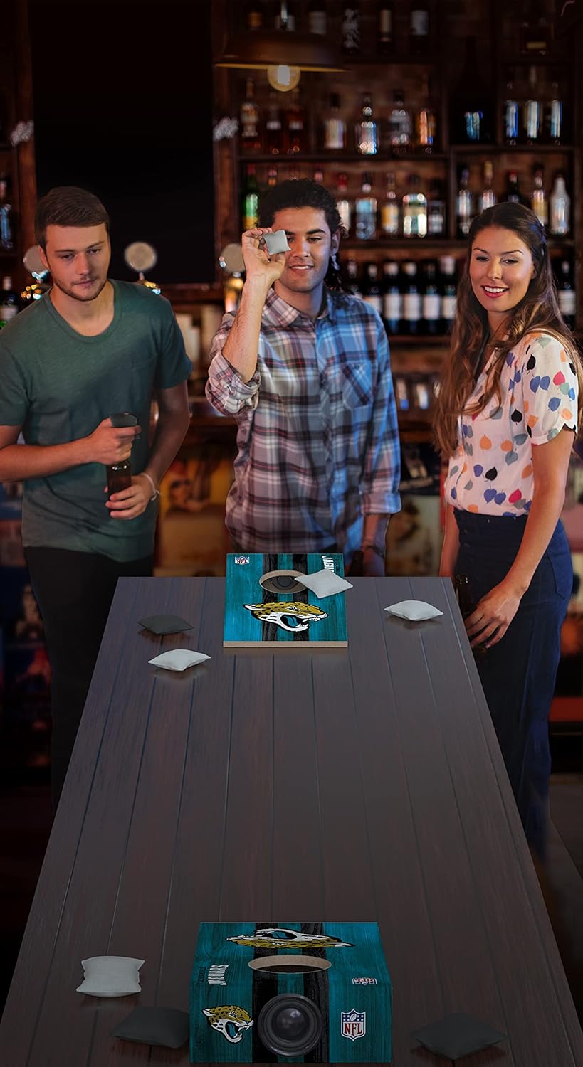 SOAR NFL Unisex Tabletop Cornhole Game and Bluetooth Speaker