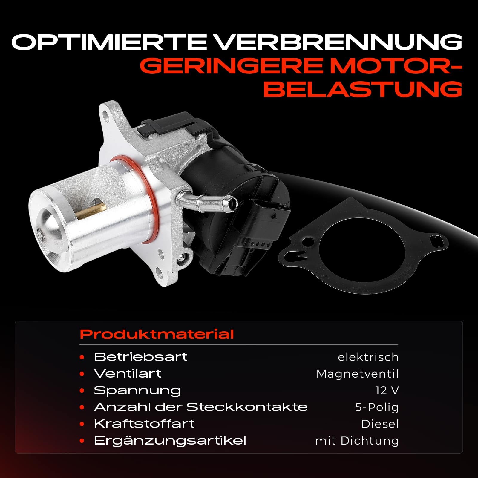 Frankberg Válvula EGR (válvula de recirculación de gases de escape) diésel | Compatible con: CLS Shooting Brake X218, Clase E W212, Clase S V221 W221, GLE W166, Clase GLK X204, Clase M W166