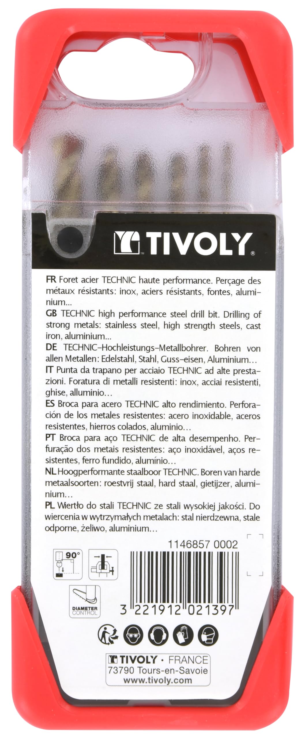 TIVOLY 11468570002 - CLIPSTER A31 TECHNIC COBALT Brocas METAL TECHNIC GRADUADAS ø 2-3-4-5-6 mm + 8 mm