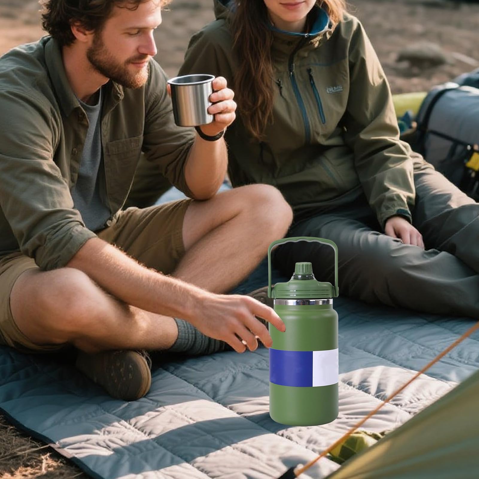 Edelstahl Wasserflaschen 4 Liter Isolierbecher und Trinkflasche | Edelstahlflasche Für Heiße Und Kalte Getränke Inklusive Kaffee, Für Sportarten Wie Fitness, Wandern, Schule Und
