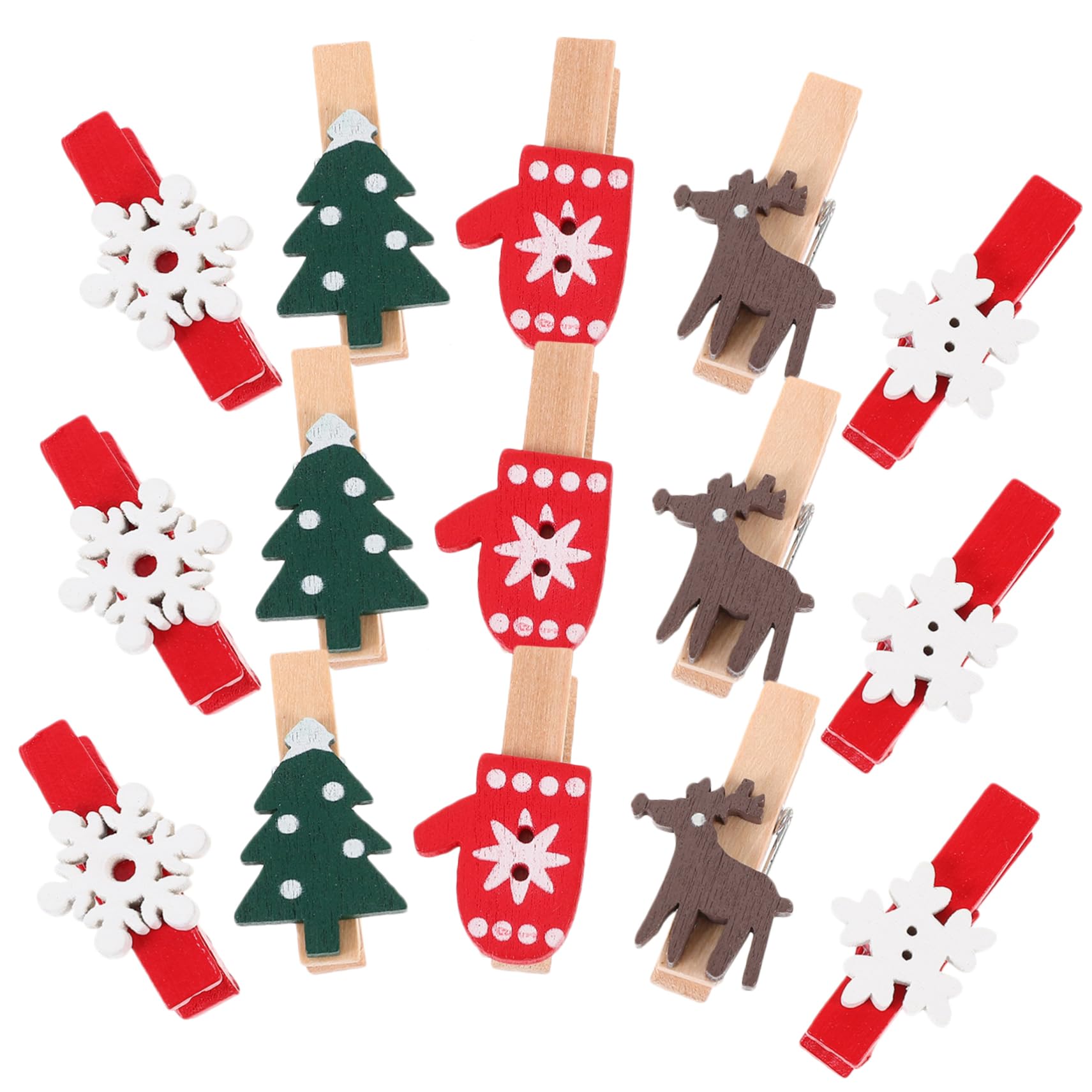 TOPBATHY 375 STK Cartoon-Fotohalter Dekorative Fotoclips weihnachtliche dekorative Clips weihnachtsbasteln Weihnachts basteln kleine Fotoklammern Halter für Weihnachtsnotizen Eisen