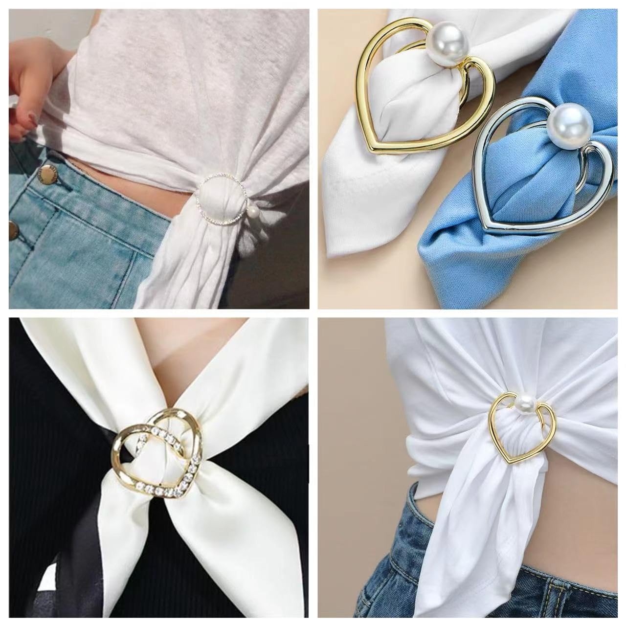 Amazon.com: Scarf Ring Shirt Clips 4PCS - Waist Cinch Clip