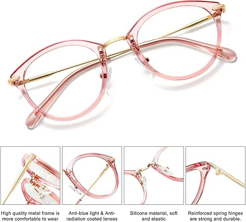 Miniatura 4 de Lentes de bloqueo de luz azul MEETSUN para cara pequeña, anti fatiga de ojos, lentes de lectura UV400