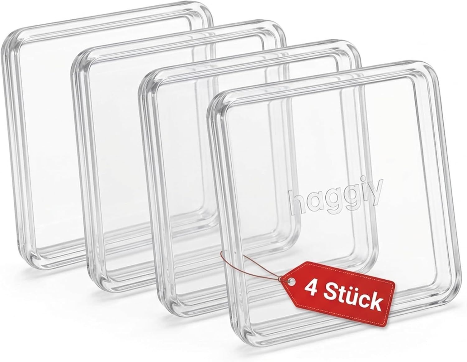 haggiy Piano - Furniture Caster Cups 'Premium' (Extremely Stable) - Clear | 2.36 x 2.36 Inch (4 Pcs.)