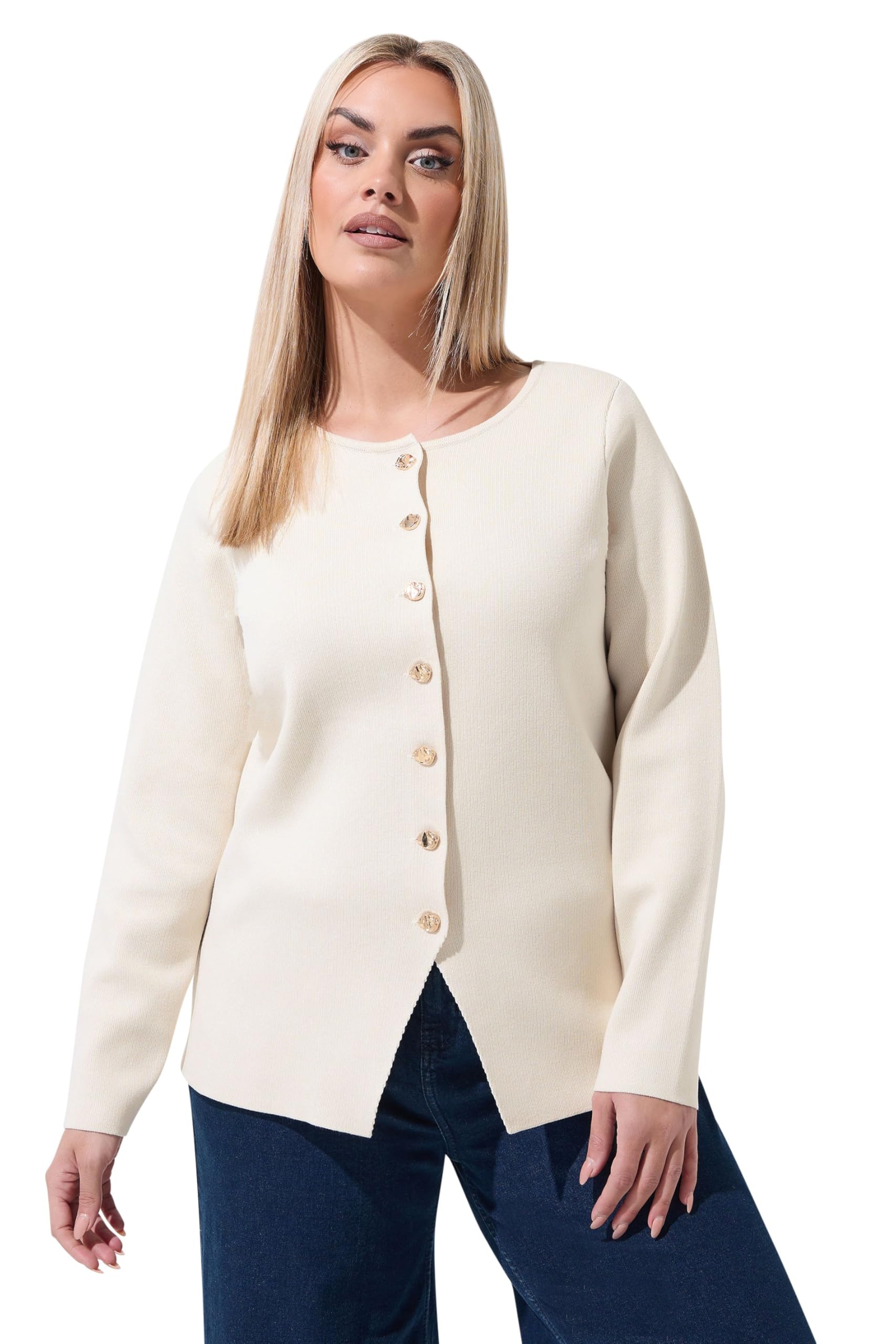 Yours Limited Collection Curve Long Sleeve Compact Knitted Top - Women's - Plus Size Curve