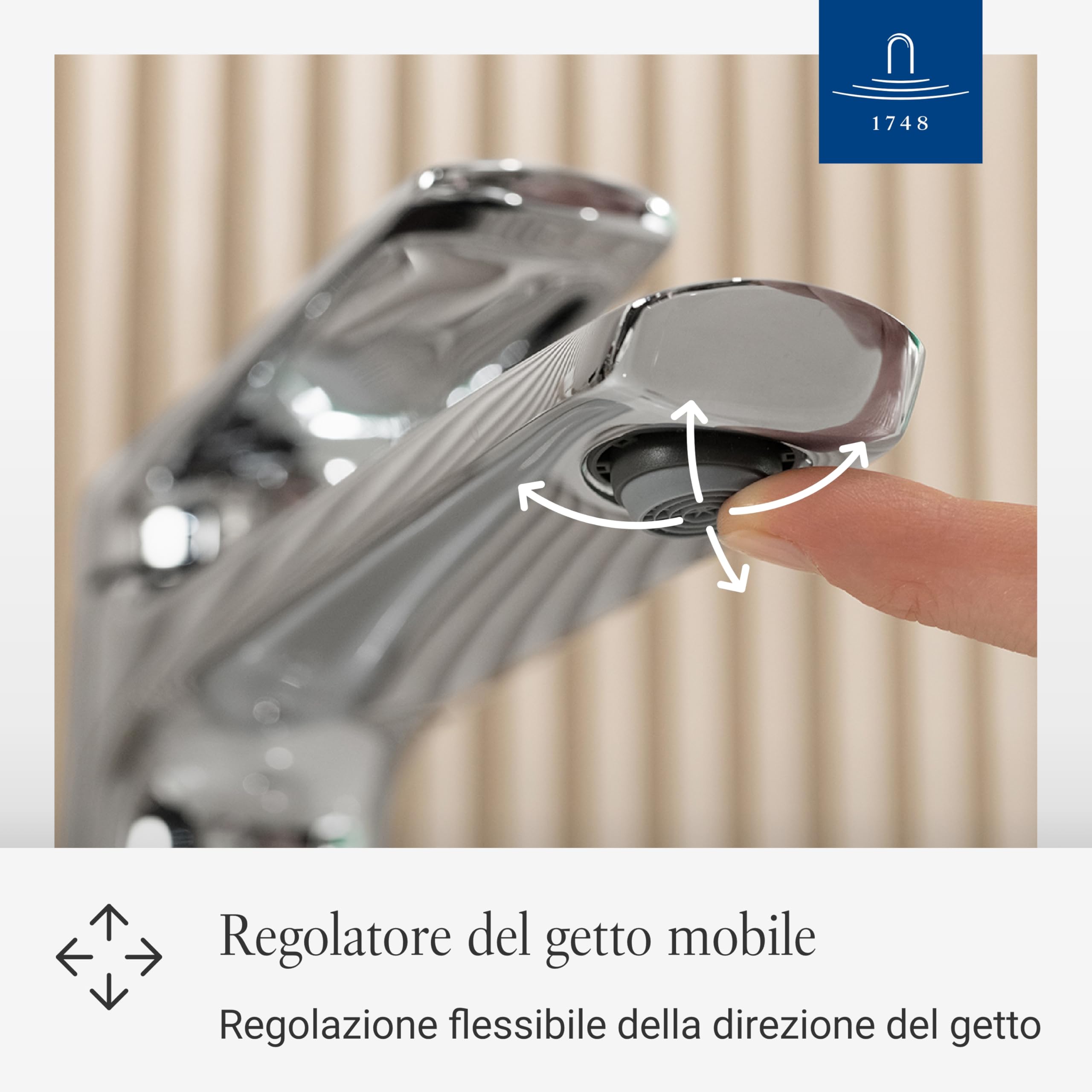 Villeroy & Boch Oasis Miscelatore Lavabo Rialzato Cromato - Rubinetto Con Rompigetto Orientabile, Altezza 245 Mm