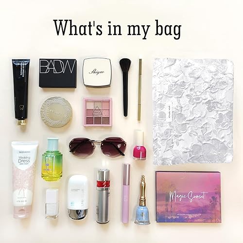 Miniatura 4 de STARDW Bolsas de cosméticos de flores para mujeres y niñas, bolsa de maquillaje de viaje, bolsa de maquillaje de lona de gran capacidad, bolsa