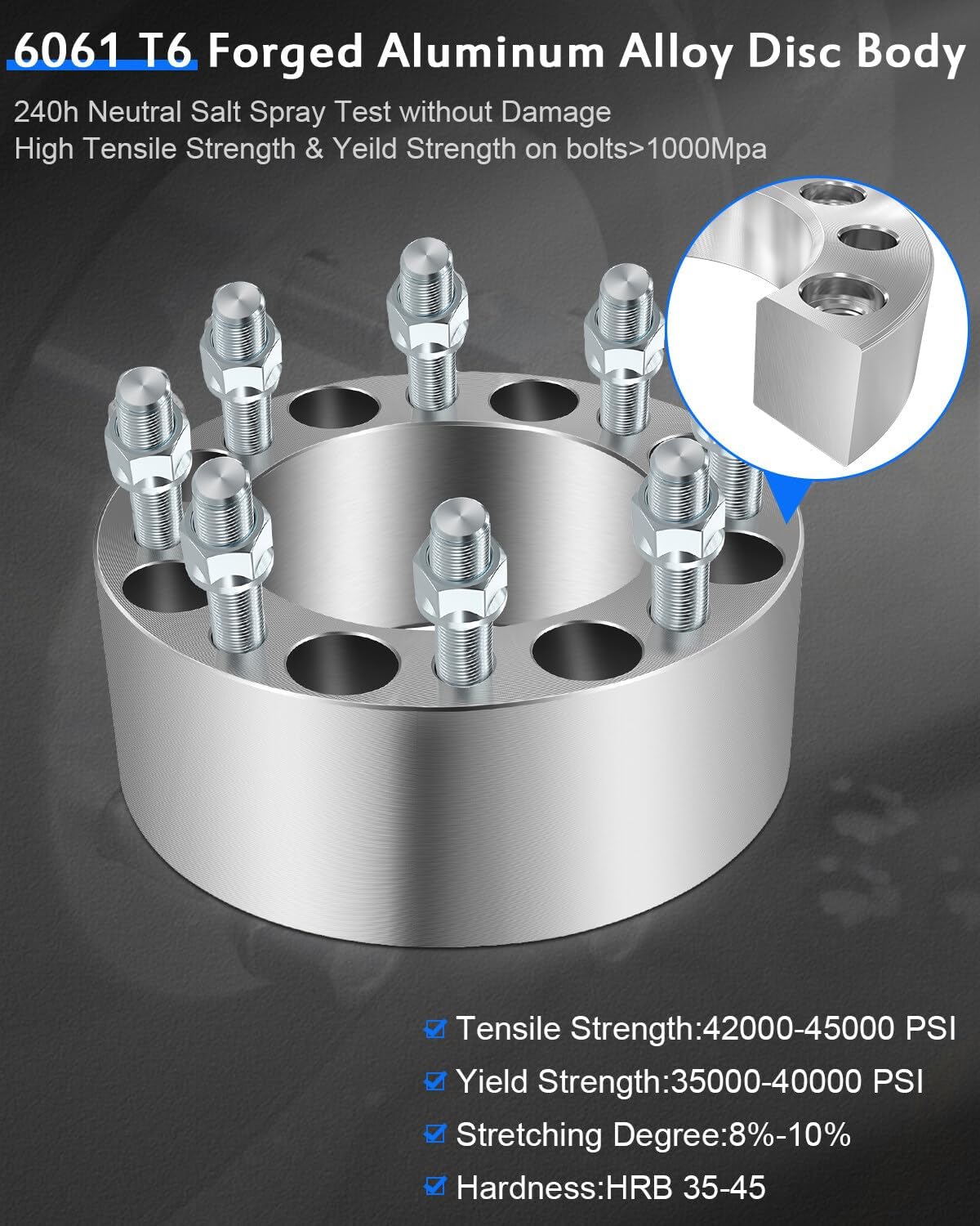 ECCPP 2PCS 3 inch Wheel Spacer Adapters 8x6.5 to 8x6.5 8x165.1mm 125mm 8 Lug fits for 1994-2010 for Dodge Ram 2500 | 1994-2010 for Dodge Ram 3500| 2003-2013 for Ford E-250